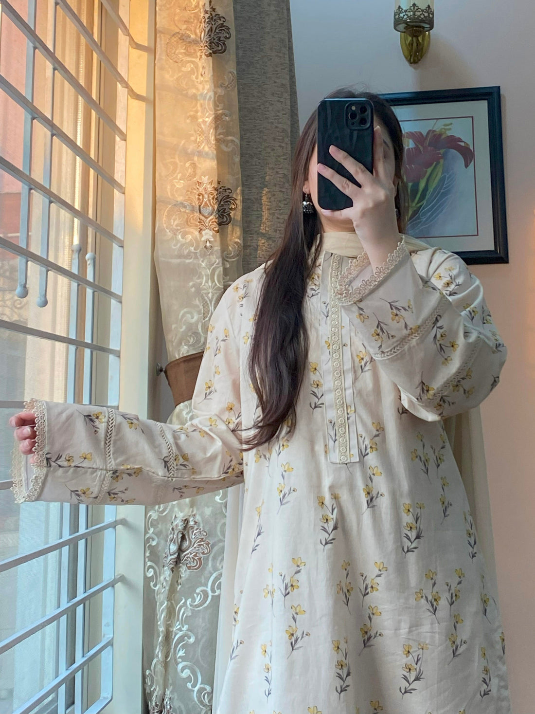 3 Piece  - beige floral