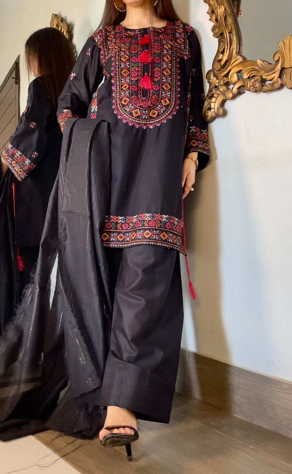 Black Balochi 3PC (Premium Cotton)