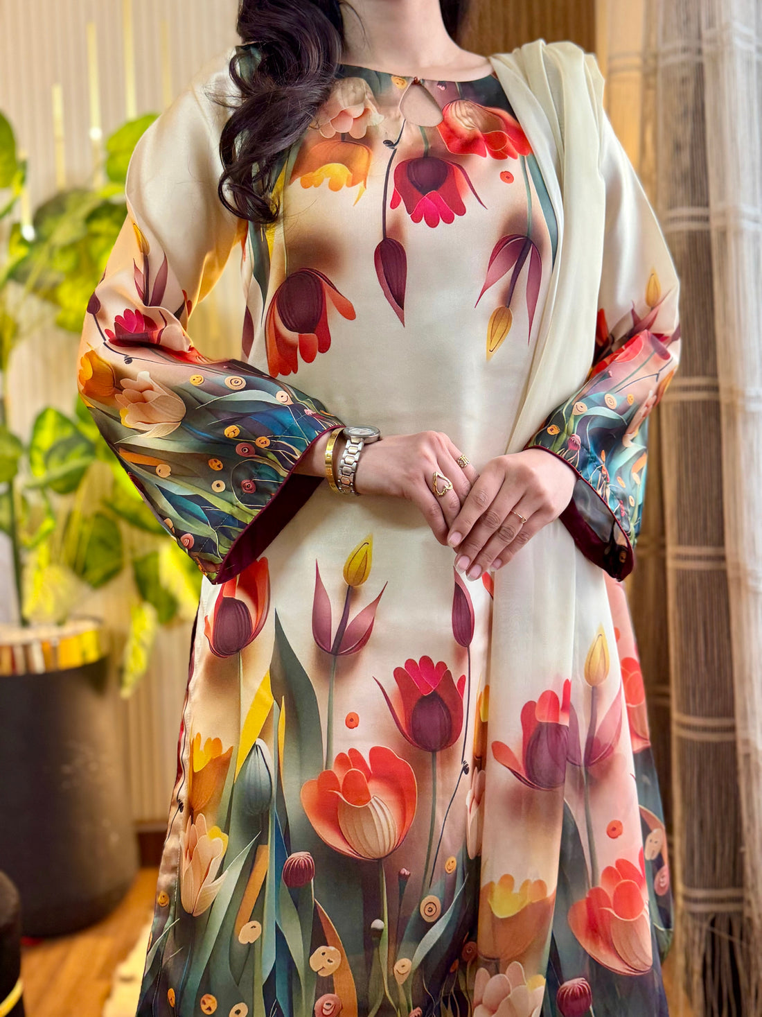 Digital Print swiss lawn 3D print.3pcs (3D FLOWERS)