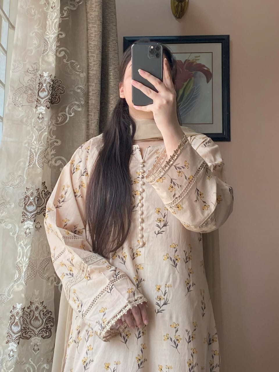 3 Piece  Printed Dress With Plazo