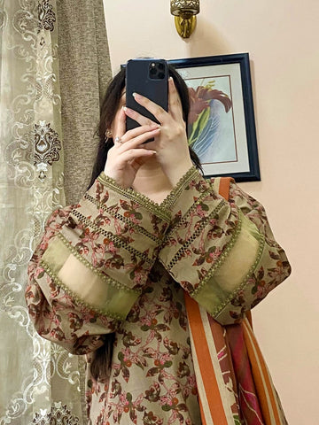 3 Piece Printed  2nd olive