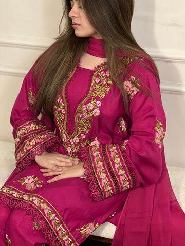 Hot Pink Sleek Shalwar Set