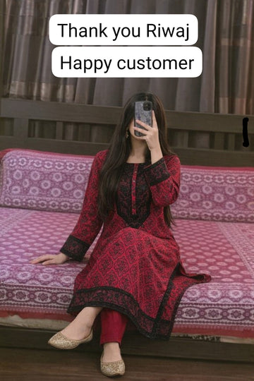 Ruby Elegance Summer Lawn 2-Piece – Printed Shirt & Trouser with Embroidered Details