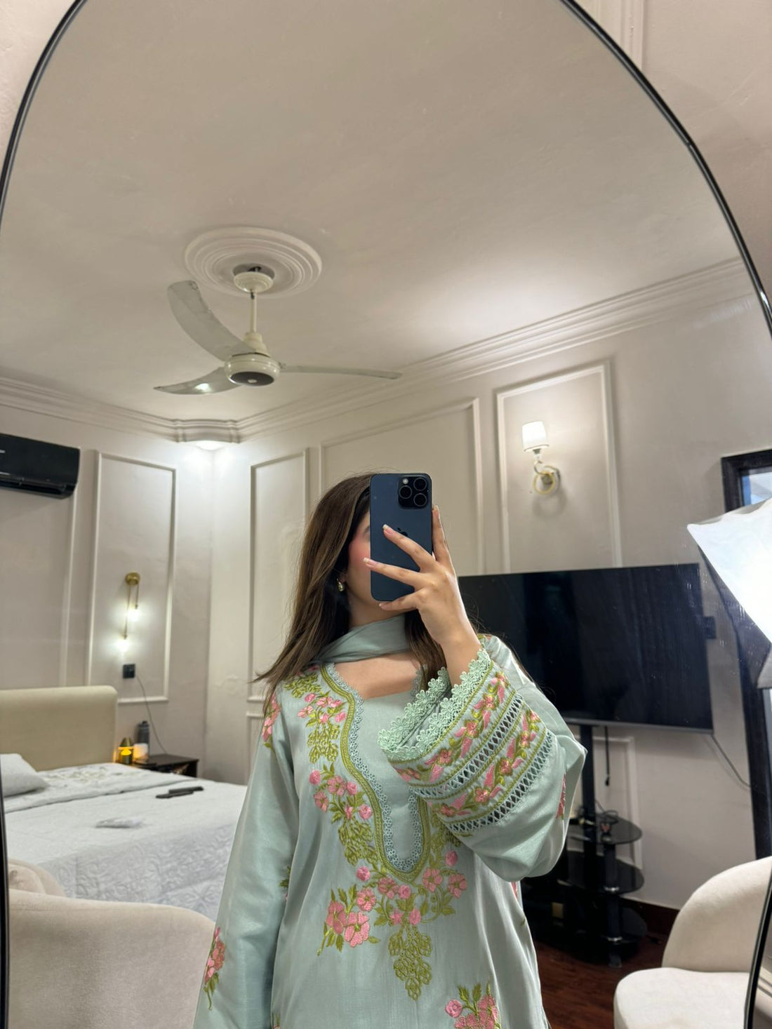 Mint green with Farshi Shalwar