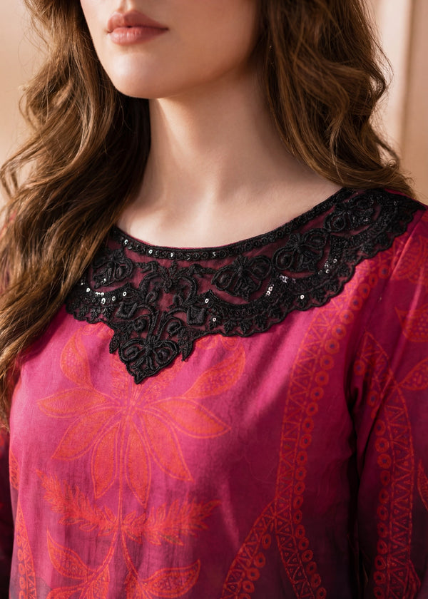 Midnight Bloom Luxury Lawn – Black Sequin Embroidered 3 Piece Suit